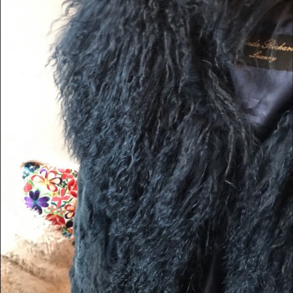 Linda Richards Genuine Fur Vest in TEAL - Picture 3 of 3